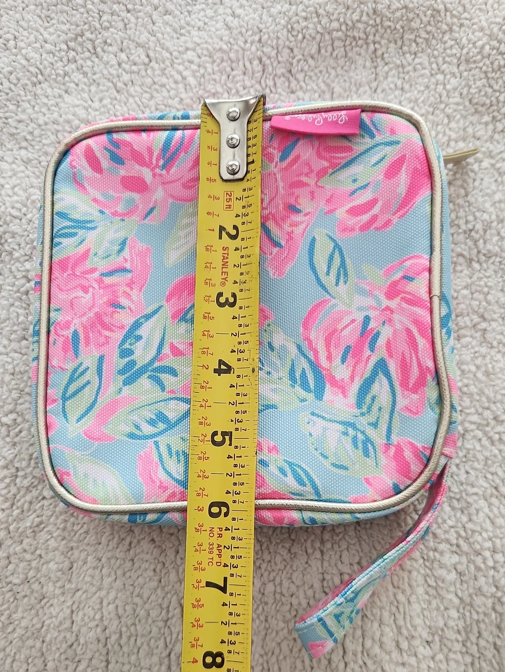 Lilly Pulitzer travel cosmetic case Totally Blossom Clear Front